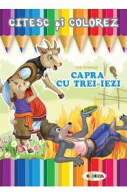 Citesc si colorez: Capra cu trei iezi - -