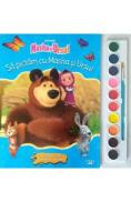 Masha si Ursul. Sa pictam cu Masha si Ursul. Carte de colorat cu pensula si acuarele - -
