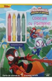 Paienjenelul si prietenii lui uimitori. Carte de colorat cu 4 creioane cerate - -