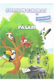 Pasari - Carte de colorat cu abtibilduri - -