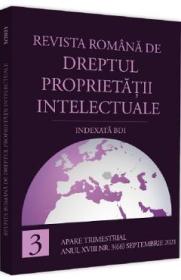 Revista romana de dreptul proprietatii intelectuale Nr.3 Septembrie 2021 - Autor Anonim