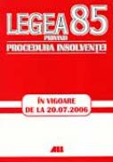 Legea 85 Privind Procedura Insolventei - -