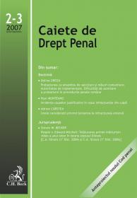 Caiete De Drept Penal, Nr. 2-3/2007 - 