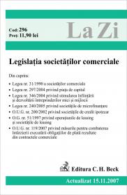 Legislatia Societatilor Comerciale (actualizat La 15.11.2007). Cod 296 - 