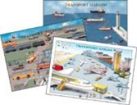 Transportul Maritim, Terestru, Aerian  ( 3 Planse)  - colectiv Aramis