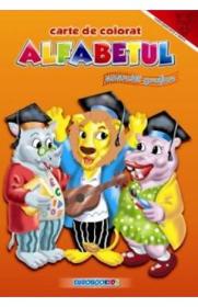 A4 - Alfabetul - Exercitii grafice - Carte de colorat - -