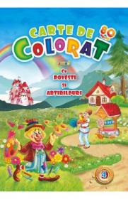 Carte de colorat Jumbo 4 cu povesti si abtibilduri - -