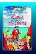 Gulliver in tara piticilor. Carte de colorat cu povesti scrisa cu litere mari de tipar - -