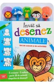 Invat sa desenez: Animale. Set de colorat si de activitati - -