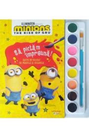Minions. The rise of Gru. Sa pictam impreuna! Carte de colorat cu pensula si acuarele - -